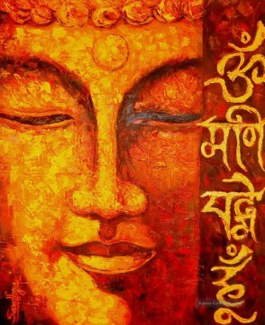  buddhismus - Buddha Kopf im roten Buddhismus